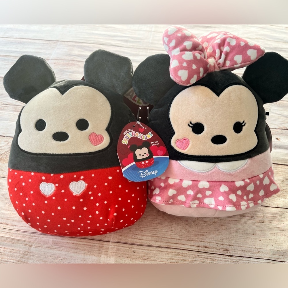 Squishmallows Perfect Pair 8 Inch Disney Mickey Mouse and Minnie Mouse Plush